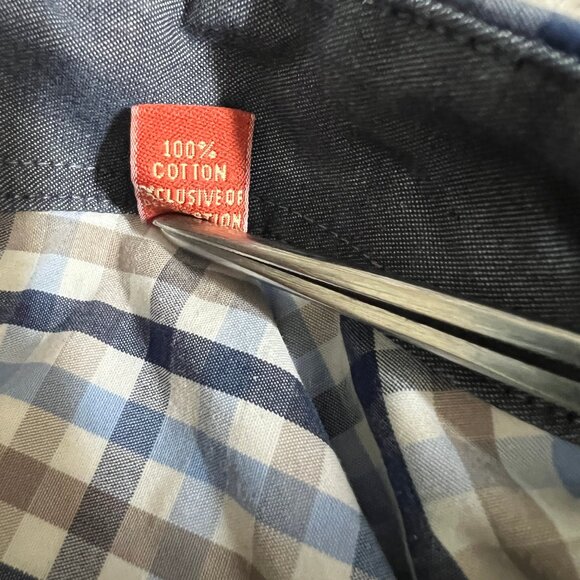 Penguin by Munsingwear Men's Shirt Slim Fit Long Sleeve Plaid | Sz 16.5 36/37 - Picture 13 of 14